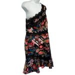 Foxiedox  Boston Proper Red Black Lace Floral One Shoulder Mini Dress size 8 Photo 11