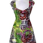 Clover Canyon Aline Neoprene Mini Multicolor Floral Y2K Dress Size Small NEW Photo 0