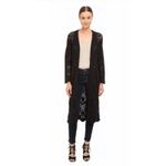 The Kooples Long Crochet Black Cardigan Open Front Sweater Womens XS Photo 12