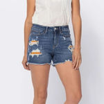 Judy Blue  floral patch distressed‎ denim jeans Photo 6