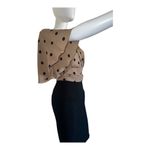 Ny Collection 7th Ave NY & Company Beige with black polka dots short sleeve wrap blouse​​ Photo 8