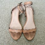 Loeffler Randall Emi Emi Scalloped Leather Block Heel Sandals Nude Photo 1
