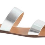 J.Crew  Malta Mirror Metallic Silver Sandals Size 8 Photo 0