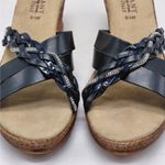 Tuscany Easy Street Italian Wedge Sandal 9.5M Blue Slip On Casual Slides Shoes Size 9.5 Photo 4