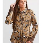 Wrangler X LEON BRIDGES WOMEN'S WESTERN SHIRT IN BROWN MULTI Extra Large Photo 0