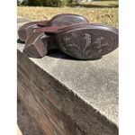 Clarks  Artisan Collection Women‎ 9.5 W Dark Red Embossed Leather Loafer Heels Photo 3