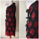 H:ours Revolve  One Shoulder Lace Red Black Leonardo Dress New With Tags Photo 2