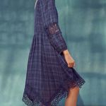 Anthropologie Akemi + Kin Dress Handkerchief Hem Plaid Lace Cottagecore US 6 Photo 3