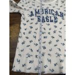 American Eagle  Outfitters Womens XS Top Floral Thermal Waffle Knit Long Sleeve Photo 9