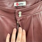 Sunny Maroon Pleather Faux Leather Shorts Casual Summer Festival Moto Vegan Purple Size 27 Photo 2
