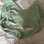 Love j Green Tie Front Crop Blouse Photo 1