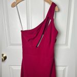 Katie May  Pink One Shoulder Cut Out Back Edgy Maxi Dress Magenta Pink Medium Photo 3
