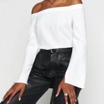 Reformation Women's Off The Shoulder Byron Top Blouse White Long Sleeve Size XS Photo 0