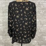 All in Favor  Black Print Faux Wrap Blouse Photo 3