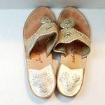 Jack Rogers Sandal Womens Navajo Gold Sparkle Flip Flop Sz 7/7.5 GUC !FLAW READ! Photo 3