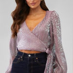 Show Me Your Mumu  Joplin Iridescent Wrap Blouse Top Photo 0