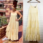 FORE Yellow tiered maxi dress flowy summer dress adjustable straps Size Small Photo 1
