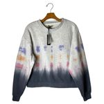 BLANK NYC  Sweatshirt Women Large Gray Tie Dye Crop Into The Groove NWT Athletic Photo 2