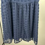 Kirundo L Blue Mini babydoll sheer Swiss dot dress casual wedding guest flowy Size L Photo 4