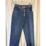Lawman High Waisted Jeans Rare Womens Button Fly Western Mom Jeans Dark Wash Blue Size 30 Photo 1