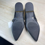 Liz Claiborne  Black Satin Pointed Toe Mary Jane Flats with Gold Heel Memory 8.5 Photo 8