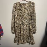 Banana Republic Zebra print boho dress long sleeve ruffle bottom Photo 8