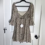 Storia  Floral Long Sleeve Dress in Cream and Red Photo 1