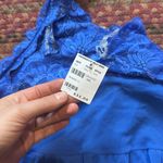 Frederick's of Hollywood NWT BLUE STRETCH LACE HALTER THONG MINI DRESS Photo 2