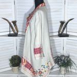 Johnny Was Kimono Cardigan Embroidered Boho Aztec Linen Multicolor Medium Photo 3