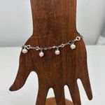 Silver Heart Charm Bracelet with Pearls, Classic, Timeless, Bridal, Party Photo 2