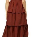 We Wore What Corset Poplin Maxi Dress in Smoked Paprika Size US 0 Photo 1