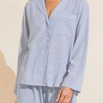 Eberjay Eberjey Long Sleeve Nautico Stripe Blue White Shirt Top Size Medium Photo 0