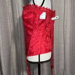 Frederick's of Hollywood  size 42 sweetheart red lace up corset red double laces Photo 4