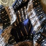 Adorable Metallic Gold Open Back Midi Dress Photo 2