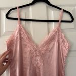 Avidlove Pink Satin Double Slit Bow Lace Trim Slip Dress   Photo 3