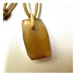 Agate pendant necklace on brown cord Photo 8