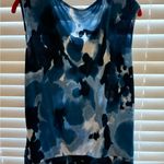 Calvin Klein  Abstract Blue Sleeveless Blouse Photo 2
