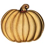 Gold Tone Pumpkin Fall Autumn Halloween Unsigned Vtg 2" Photo 0