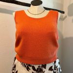 St. John 90s Vtng  Orange Silk Wool Knit Blend Tank Top Shirt Women's Size Large Photo 2