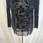 Vera Wang Simply Vera Top Womens Petite XL Velvet Tunic Black Reflection Pond Photo 3