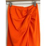 Micas Neon Orange Knot Side Slit Ribbed Knit Skirt S NWT Photo 4