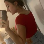 Brandy Melville Red Off-The-Shoulder  Top Photo 2