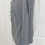 Zella ruched long sleeve tee, So Graceful heather gray gathered workout T-shirt Photo 3