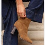 Mango Round Toe Heel Suede Ankle Boots Medium Brown Size 39/ 8.5 Photo 1