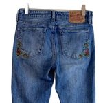 Lucky Brand Women's Jeans Ava Mid Rise Raw Hem Floral Embroidery Skinny Jeans 0 Photo 6