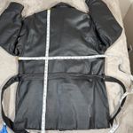 Vintage Wilson's Women's Mid Length Leather Waist Tie‎ Jacket Size L Moto Black Size L Photo 12