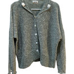 Pour Toi Green Cardigan Sweater Size XL Open Collar Lagenlook Artsy Unique Photo 0