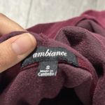 Ambiance Y2K 2000s Cropped Velvet Burgundy Hoodie maroon small zip up Photo 3