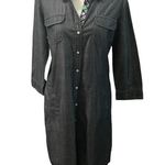 Tommy Hilfiger Dark Wash Lightweight Denim Collared 3/4 Sleeve Shirt Dress Sz M Photo 0