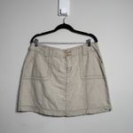Tan Khaki Linen Cargo Skirt Skort Photo 3